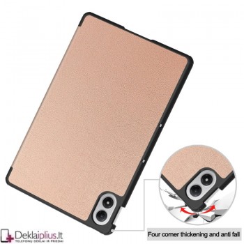 Dirbtinės odos atverčiamas dėklas - auksinės spalvos (Xiaomi Redmi Pad 2 Pro)
